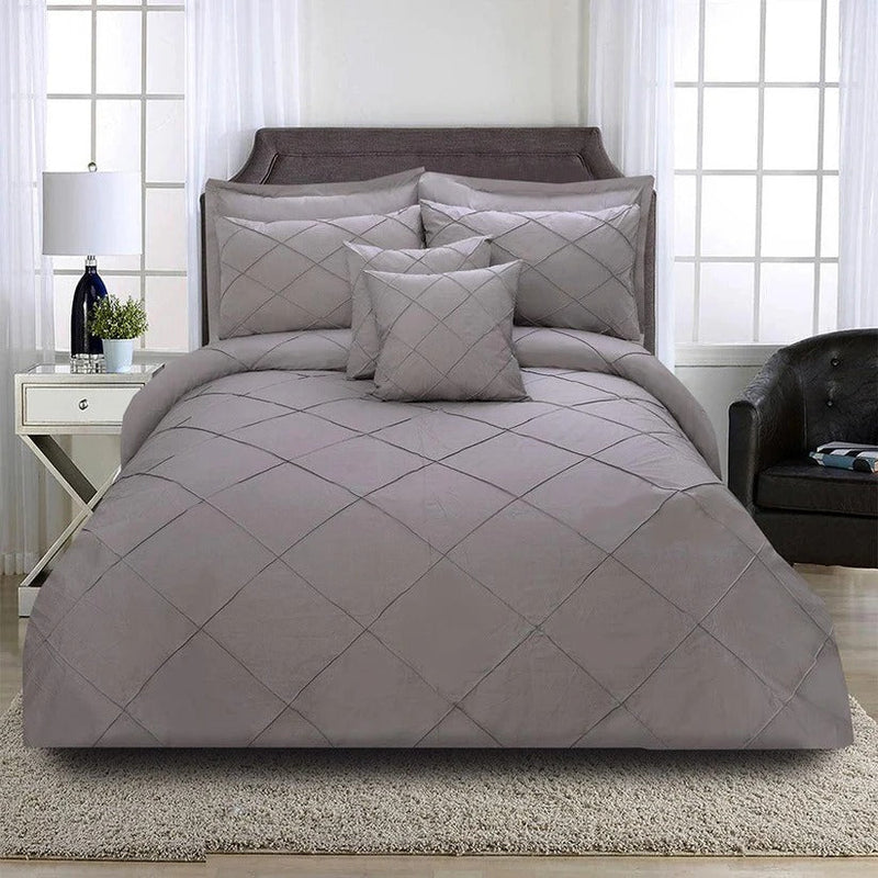 8 Pcs Cross Pleated Duvet Set SC