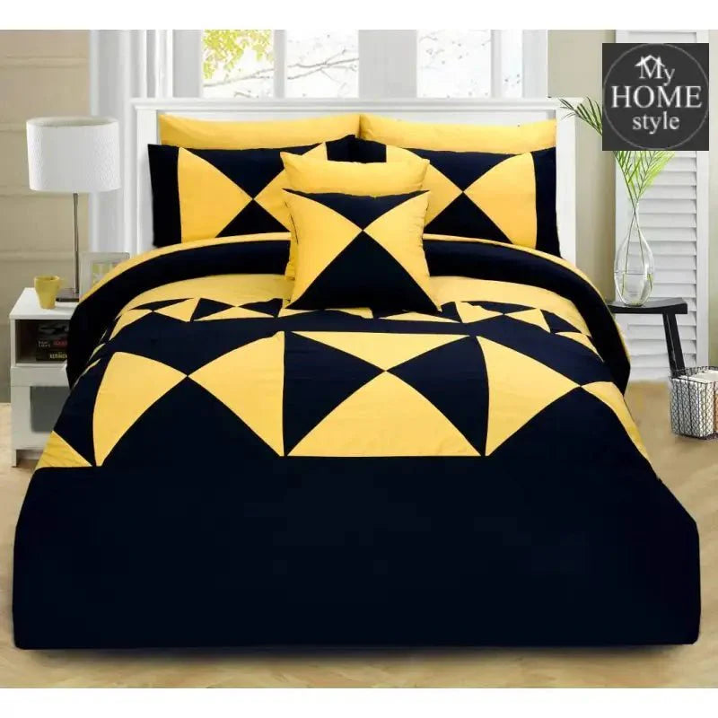 8 Pcs Duvet Set Yellow & Black