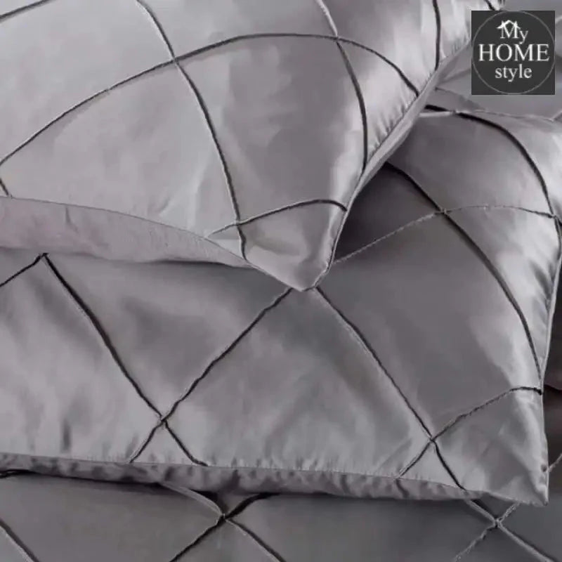 8 Pcs Elegant Cross Diamond Duvet Set Grey