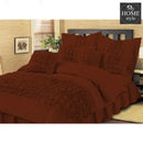 8 Pcs Embellished Comforter set Brown