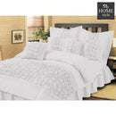 8 Pcs Embellished Comforter Set in White Color
