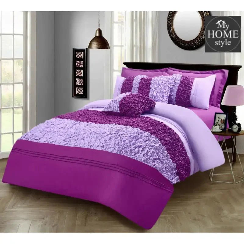 8 Pcs Embellished Comforter Set Purple & violet
