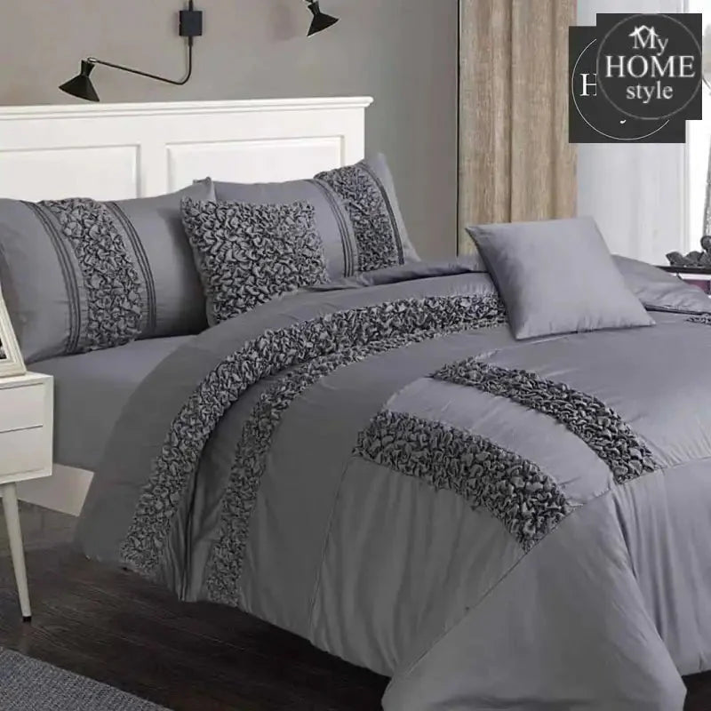 8 PC's Embellished Duvet set King Smokey Grey