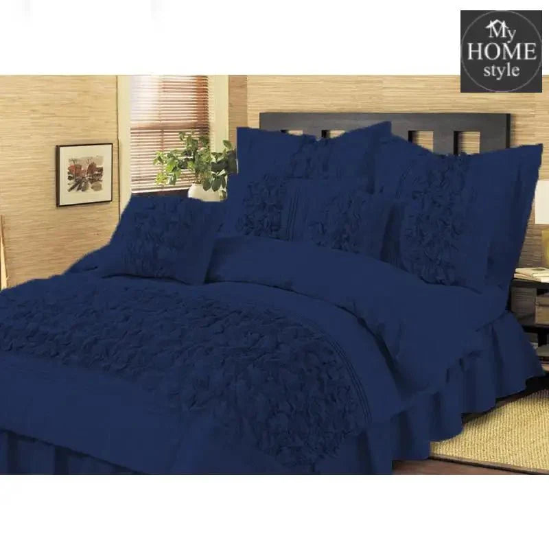 8 pcs Embellished ruffled Comforter set