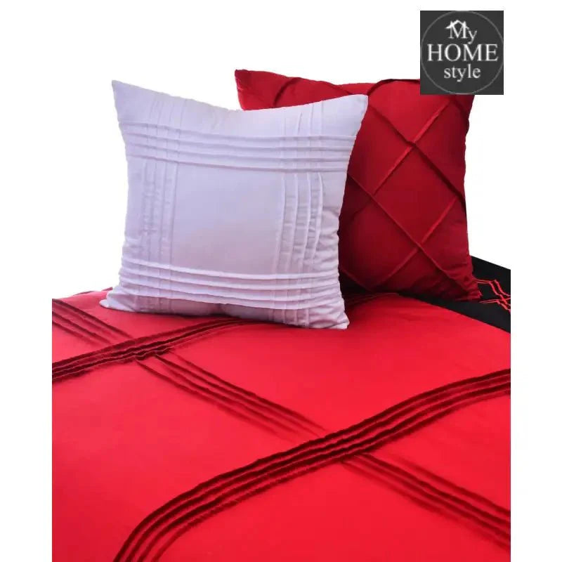 8 Pcs Embroidered Pleated Duvet Set