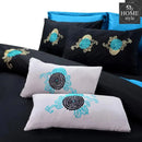 8 PCS Leaf Embroidered Duvet Set