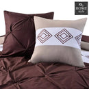 8 Pc's Luxury Embroidered Bedspread Brown With Light Filling