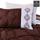 8 Pc's Luxury Embroidered Bedspread Brown With Light Filling
