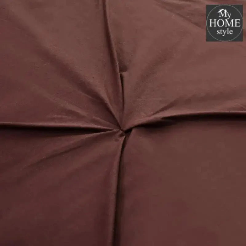 8 Pc's Luxury Embroidered Bedspread Brown With Light Filling