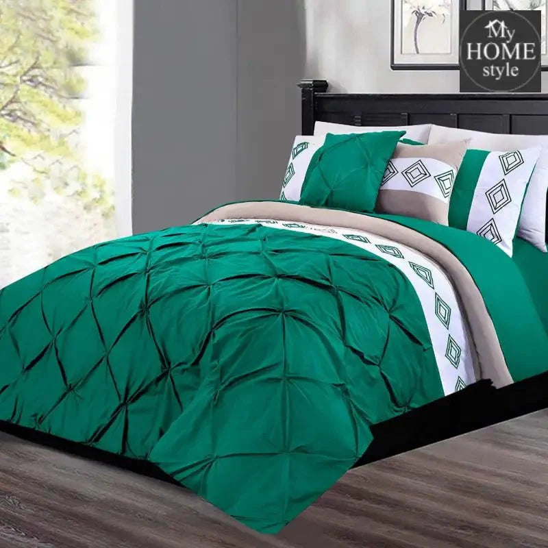 8 Pc's Luxury Embroidered Bedspread Parrot With Light Filling