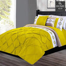 8 Pc's Luxury Embroidered Bedspread Yellow With Light Filling
