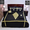 8 PCS Luxury Embroidered Duvet Set Black