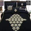 8 PCS Luxury Embroidered Duvet Set Black