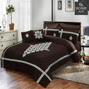 8 PCS Luxury Embroidered Duvet Set Chocolate