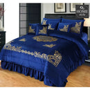8 PCS LUXURY VELVET DUVET SET BLUE