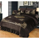 8 PCS LUXURY VELVET DUVET SET COFFEE
