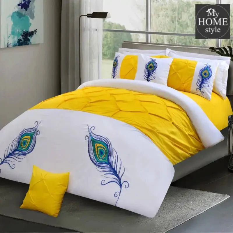8 PCS Peacock Feather Embroidered Duvet Set 02