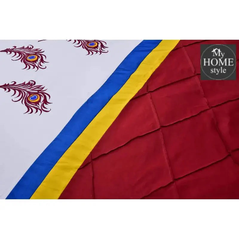 8 PCS Peacock Feather Embroidered Duvet Set 03