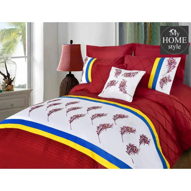 8 PCS Peacock Feather Embroidered Duvet Set 03