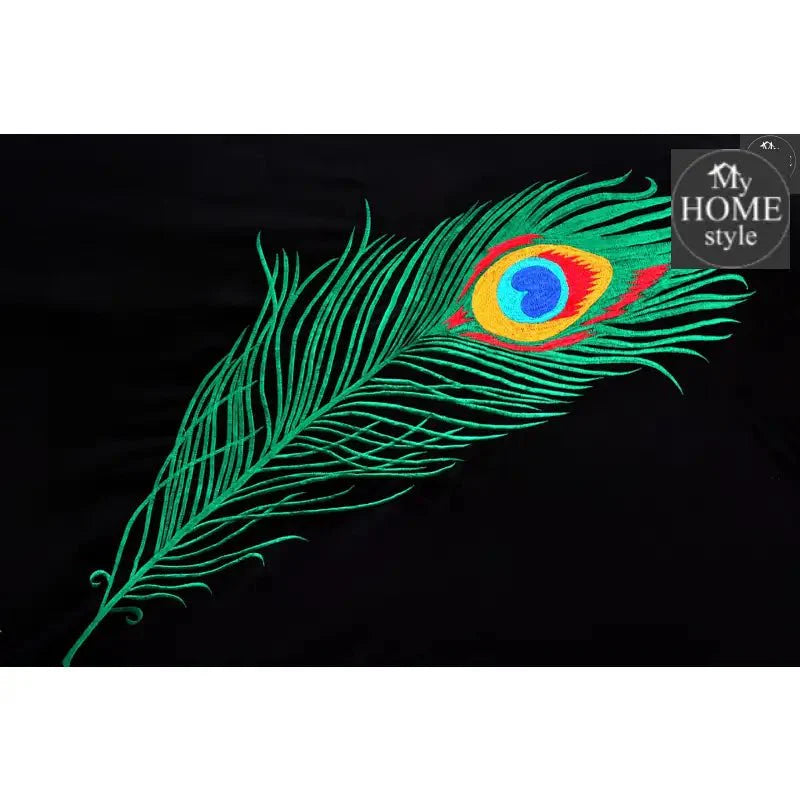 8 PCS Peacock Feather Embroidered Duvet Set