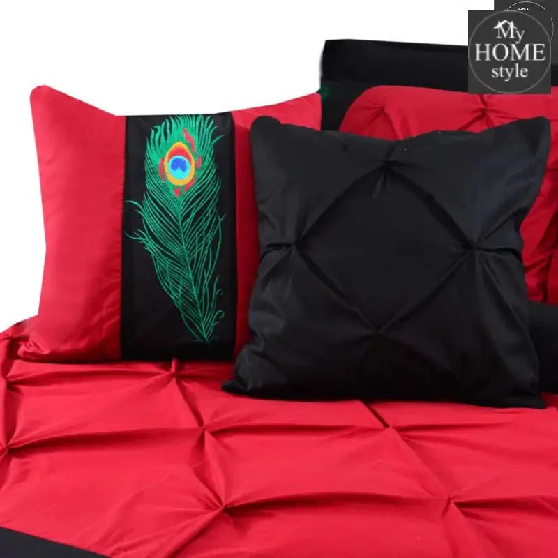 8 PCS Peacock Feather Embroidered Duvet Set