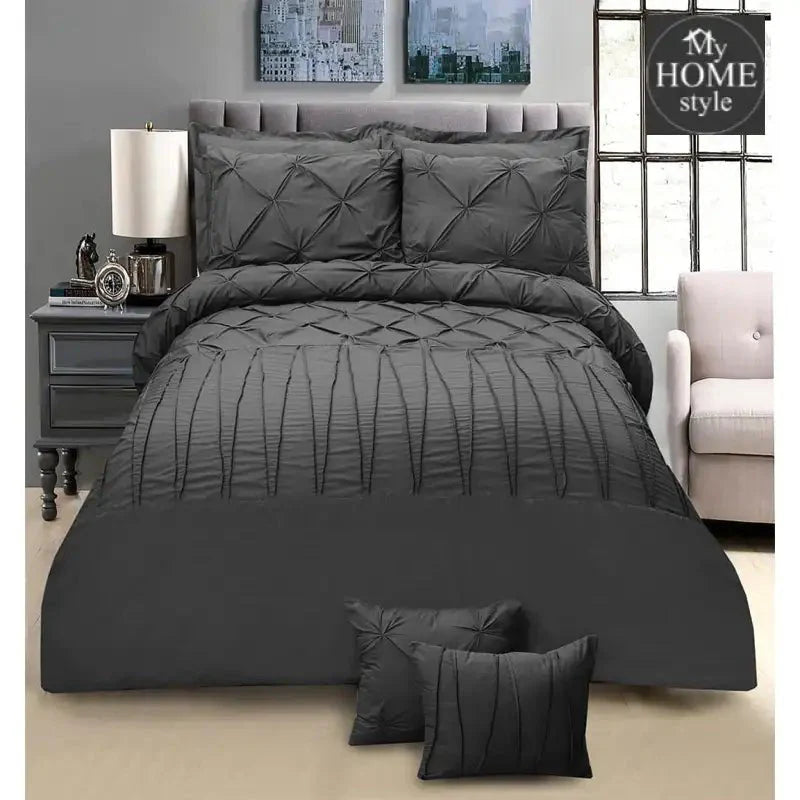 8 PC's Pintuck & Cross Pleated Duvet Set SC
