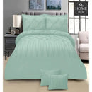 8 PC's Pintuck & Cross Pleated Duvet Set SC