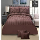 8 PC's Pintuck & Cross Pleated Duvet Set SC