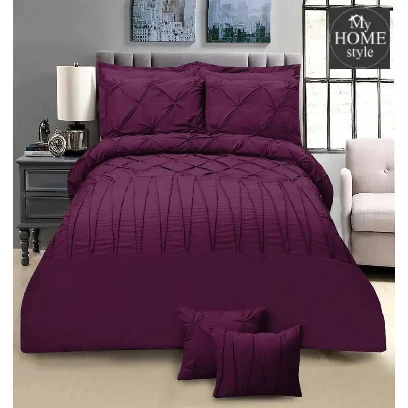 8 PC's Pintuck & Cross Pleated Duvet Set SC