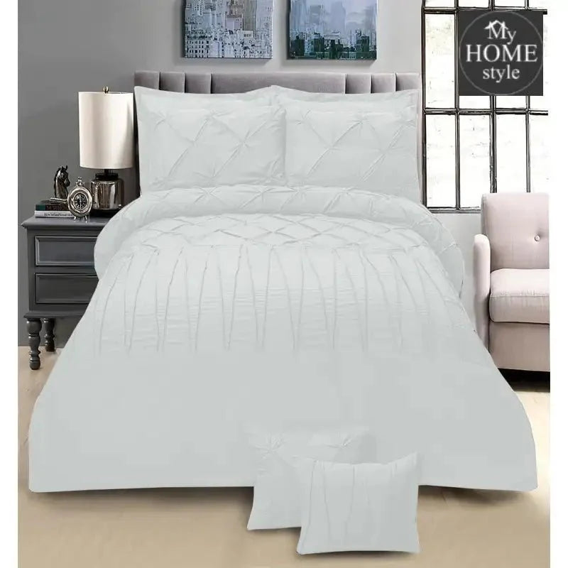 8 PC's Pintuck & Cross Pleated Duvet Set SC