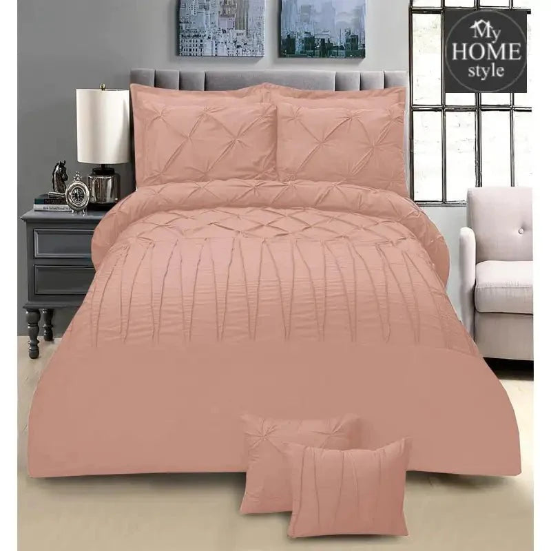 8 PC's Pintuck & Cross Pleated Duvet Set SC