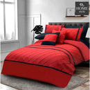8 Pcs Red & Black Pinch Pleated Duvet Set SC
