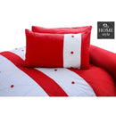 8 pcs Red & White Duvet Set