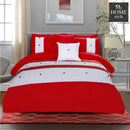 8 pcs Red & White Duvet Set