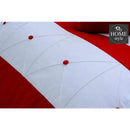 8 pcs Red & White Duvet Set