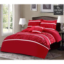 8 Pcs Red & White Ruffled Duvet Set