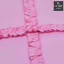 8 Pcs Ruffled Cross Pleated Duvet Set Pink