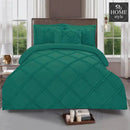 8 Pcs Ruffled Cross Pleated Duvet Set Teal