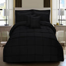 8 Pcs Square Pleated Duvet Set - Black