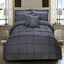 8 Pcs Square Pleated Duvet Set - Grey SC