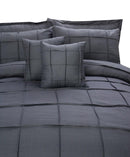 8 Pcs Square Pleated Duvet Set - Grey SC