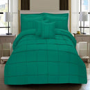 8 Pcs Square Pleated Duvet Set - Teal SC