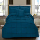 8 Pcs Square Pleated Duvet Set - Turquoise SC
