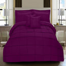 8 Pcs Square Pleated Duvet Set - Violet SC
