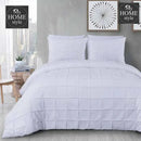 8 Pcs Square Pleated Duvet set White