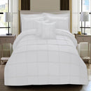 8 Pcs Square Pleated Duvet Set - White SC