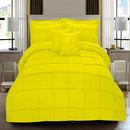 8 Pcs Square Pleated Duvet Set - Yellow SC