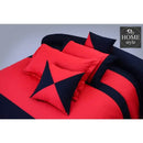 8 pcs Strips Duvet Set Red & Black