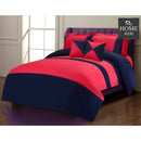 8 pcs Strips Duvet Set Red & Black