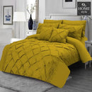 8Pcs Pintuck Duvet Set With Pleats Mustard SC